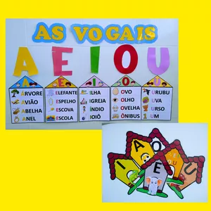 Imagem de capa para o Ebook CASINHA DAS VOGAIS + HISTÓRIA- CADA VOGAL E SUA CASA