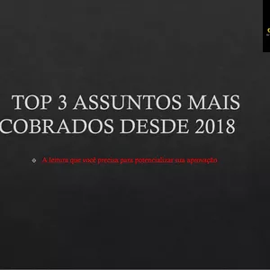 Imagem de capa para o Ebook TOP 3 assuntos mais cobrados, por disciplina, entre 2018 e 2022, no Exame da Ordem dos Advogados do Brasil