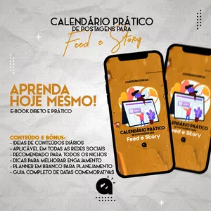 Imagem de capa para o Ebook CALENDÁRIO PRÁTICO DE CONTEÚDO PARA FEED E STORY 2021