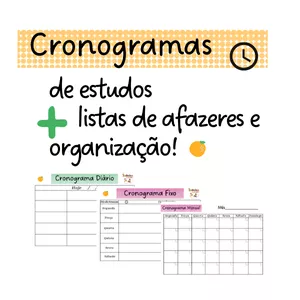 Imagem principal do produto Cronogramas de estudos e listas de afazeres e organização