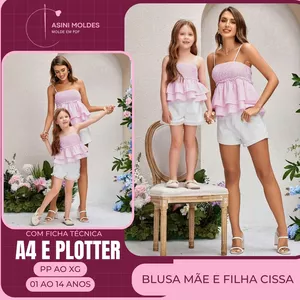 Imagem de capa para o Curso online KIT MÃE E FILHA BLUSA CISSA - Molde em PDF