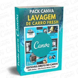 Imagem principal do produto Canva Pack Editável - Lavagem de Carro Fresh + 5 Kits Bônus