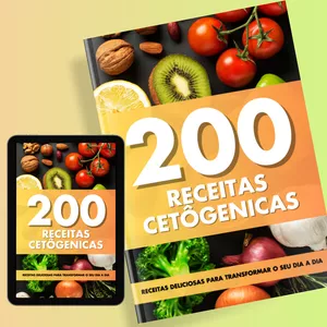 Imagem de capa para o Ebook 200 Receitas Cetogênicas