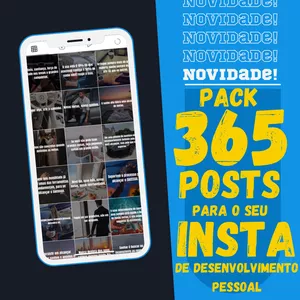 Imagem de capa para o Curso online Pack 365 posts para Insta - Desenvolvimento Pessoal