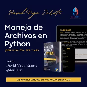 Imagen de portada para Ebook Manejo de Archivos en Python: Una Guía Completa para Trabajar con JSON, XLSX, CSV, TXT, y Más