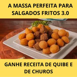 Imagem de capa para o Ebook A MASSA PERFEITA PARA SALGADOS FRITOS 3.0