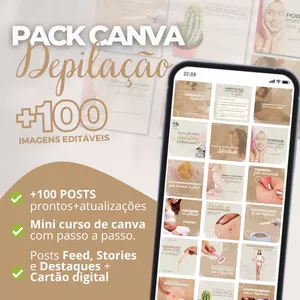 Imagem de capa para o Ebook Pack Canva DEPILAÇÃO