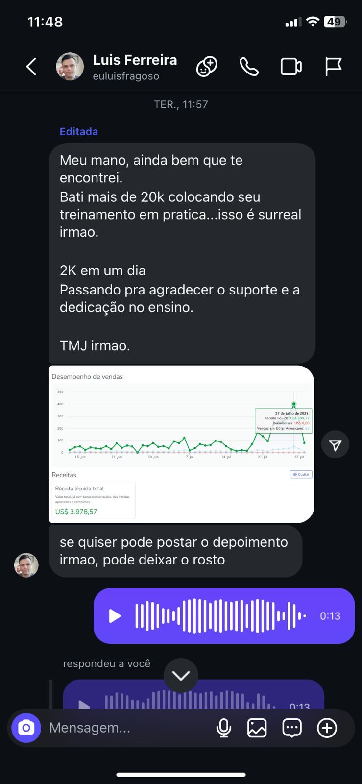 Print real de aluno com vendas a centavos