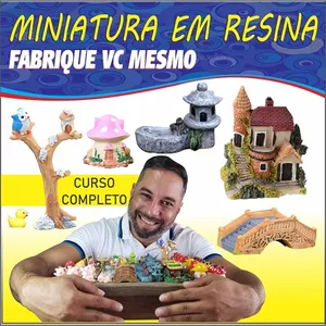 Imagem de capa para o Curso online Miniatura em resina , Mini Jardim , suculentas e cactos