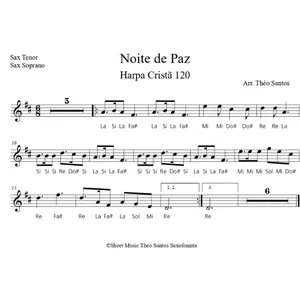 Imagem de capa para o Curso online 🎼 Noite de Paz ( Harpa Cristã 120 ) Tenor Sax Soprano  - Partitura Fácil + Playback