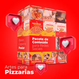 Imagem de capa para o Curso online Pack com 200 Artes de Redes Sociais para Pizzarias