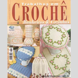 Imagem de capa para o Ebook Revista de Crochê - Banheiros e Cozinha nº 45 (DIGITAL em PDF)
