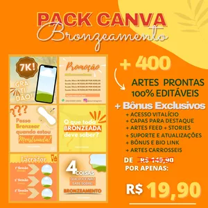 Imagem de capa para o Curso online Pack Canva Bronzeamento