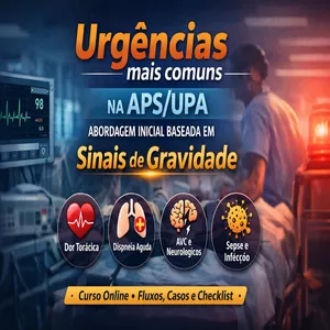 Imagem de capa para o Curso online Urgências mais comuns na APS/UPA: abordagem inicial baseada em sinais de gravidade