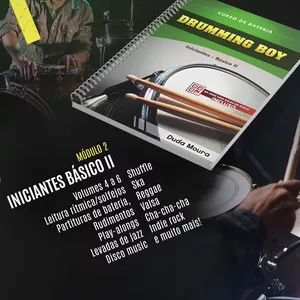 Imagem de capa para o Ebook Curso de Bateria Drumming Boy -  Iniciantes Básico 2