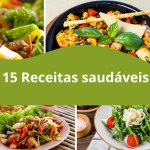 Imagem de capa para o Ebook 15 receitas saudáveis
