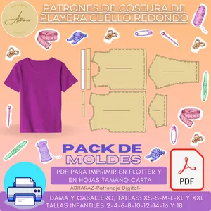 Imagen de portada para Ebook PATRONES DE PLAYERA CUELLO REDONDO