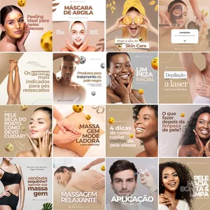 Imagem de capa para o Curso online Pack 37 Artes Feed Tema: Estética - Editáveis No Canva (Versão Gratuita)