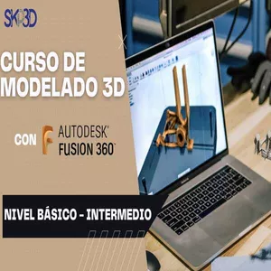 Imagen de portada para Curso online Curso de Modelado3D mediante Fusion 360(Básico-Intermedio)