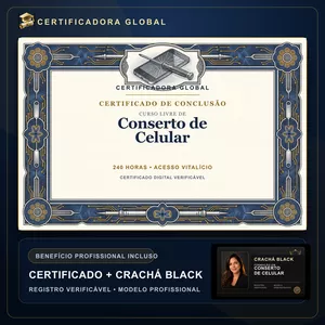 🔥 BOLSA 100% [APLICADA] - [MATRÍCULA] CURSO DE FORMAÇÃO EM CONSERTO DE CELULAR - ACESSO VITALÍCIO - CRACHÁ BLACK + REGISTRO - CASHBACK R$ 25 - BÔNUS APOSTILA EXTRA - FP