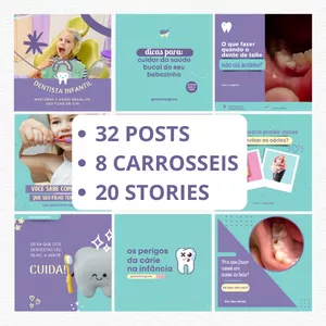 Imagem de capa para o Curso online Pacote de Posts para Odontopediatria