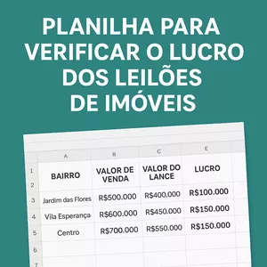 Imagem de capa para o Curso online Planilha de Rentabilidade de Leilões Imobiliários