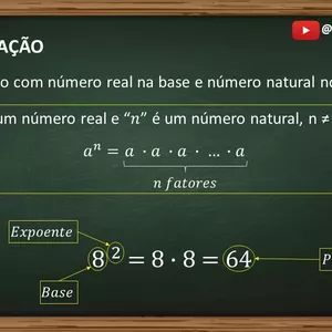 Imagem de capa para o Curso online AULA 01 - Potenciação com número real na base e número natural no expoente.