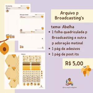 Imagem de capa para o Ebook Caderno de anotações de Broadcastings e adorações matinais (tema - abelha)
