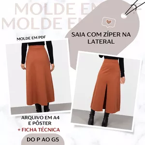 Imagem de capa para o Ebook Saia com Zíper na Lateral - Molde em PDF 