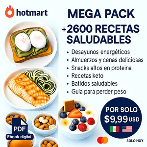 Imagen de portada para Ebook Megapack de Cocina +2,600 Recetas Saludables