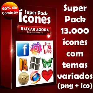 Imagem do curso Super Pack 13.000 ícones variados (png + ico) fundo transparente