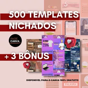 Imagem do curso Pack Canva Pro Profissões | 20 Profissões | 500 Templates Personalizados Editáveis + 3 Bônus
