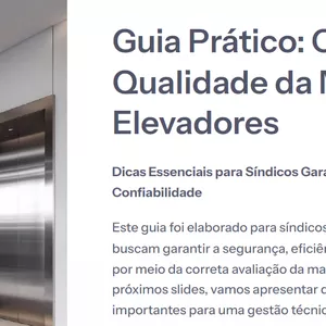 Imagem de capa para o Ebook Guia Prático: Como Avaliar a Qualidade da Manutenção de Elevadores