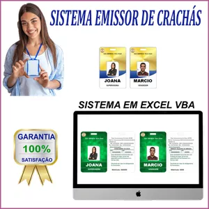 Imagem de capa para o Curso online PLANILHA SISTEMA EMISSOR DE CRACHÁS EM EXCEL 