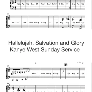 Imagem de capa para o Ebook Partitura Piano Hallelujah, Salvation and Glory - Kanye West Sunday Service 