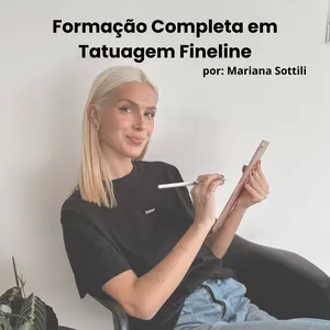 Imagem de capa para o Curso online Formação Completa em Tatuagem Fineline (traço fino)