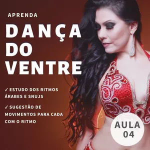 Imagem de capa para o Curso online Aprenda Dança do Ventre com Ana Claudia Borges - Aula 4 - Ritmos e snujs