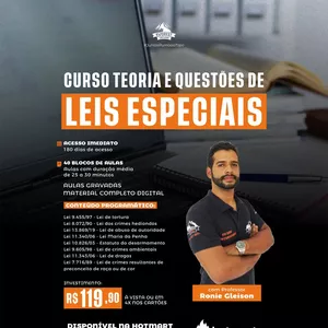 Imagem do curso CURSO DE LEIS ESPECIAIS | COM O PROFESSOR RONIE GLEISON