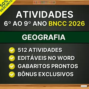 Imagem do curso GEOGRAFIA - Atividades do 6º ao 9º ano - BNCC 2026