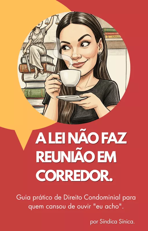 A LEI NÃO FAZ REUNIÃO EM CORREDOR - Guia prático de Direito Condominial para quem cansou de ouvir "eu acho". -  por Síndica Sínica.