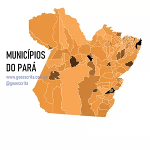 Imagem de capa para o Curso online Municípios do Pará - Mapa Editável para PowerPoint e SVG v2.0