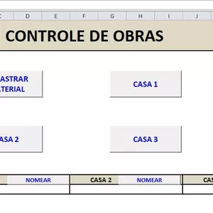 Imagem de capa para o Curso online Planilha Controle de Obras com Menu( Casa 1, Casa 2 , Casa 3)