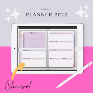 Imagem de capa para o Ebook Planner Digital 2022 (Clicável)
