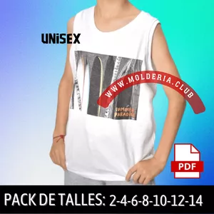Imagen de portada para Curso online Molde Patrón Franelilla Camisilla Musculosa Niños UNISEX