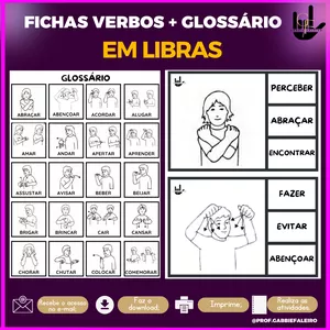 Imagem de capa para o Ebook VERBOS EM LIBRAS: 118 Fichas + Glossário