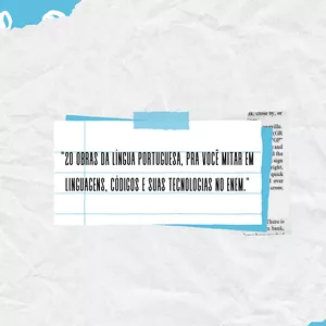 Imagem de capa para o Ebook 20 obras da língua portuguesa pra você mitar linguagens, códigos e suas tecnologias no ENEM.
