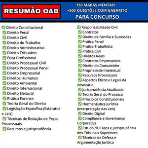 Imagem de capa para o Ebook RESUMÃO OAB: 100 MAPAS MENTAIS +400 QUESTOES COM GABARITO
