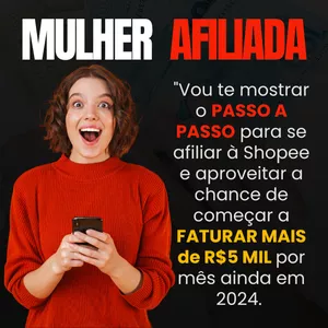 Imagem de capa para o Ebook Mulher Afiliada Shopee – Comece do Zero