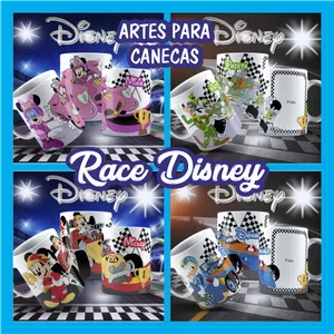 Imagem de capa para o Curso online Artes para sublimação de canecas "Race Disney Clássicos"