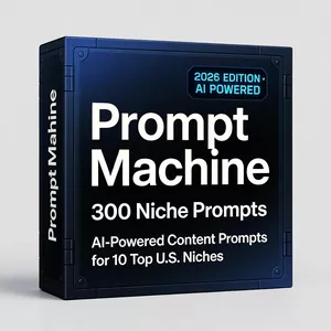 Cover image for Ebook Prompt Machine — 300 Niche Prompts